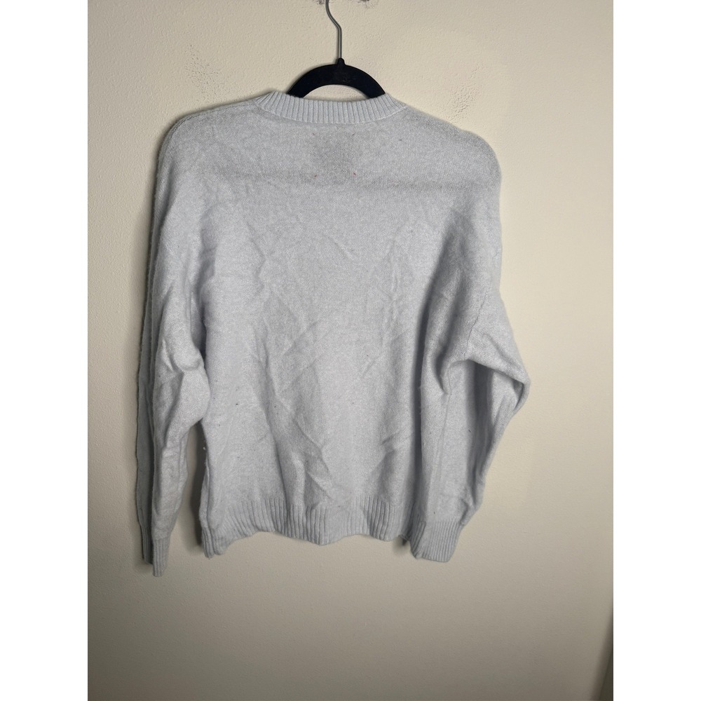 NAADAM Small Luxe Cashmere Crew Neck Reversible Knit Sweater Cement Gray - Picture 3 of 3